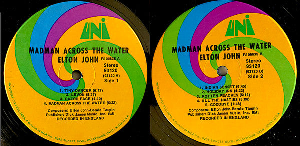Elton John : Madman Across The Water (LP, Album, Club, RCA)