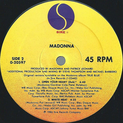 Madonna : Open Your Heart (12", Maxi)