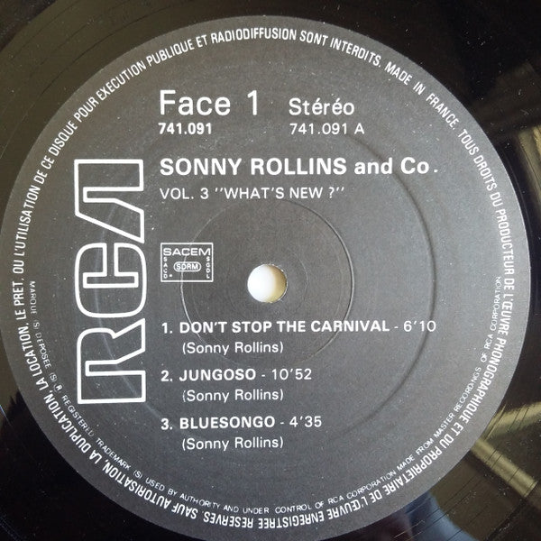 Sonny Rollins : Vol 3 : "What's New?" / Vol 4 : "Our Man In Jazz" (2xLP, Comp, RE)