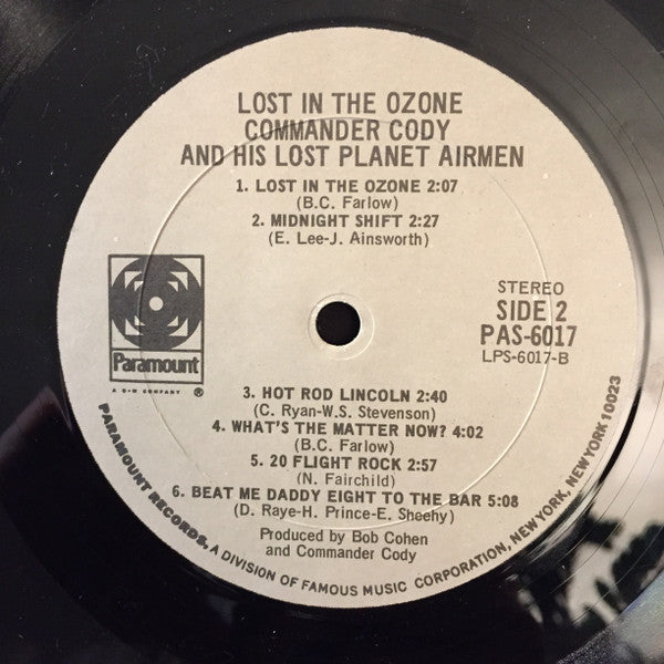 Commander Cody And His Lost Planet Airmen : Lost In The Ozone (LP, Album)