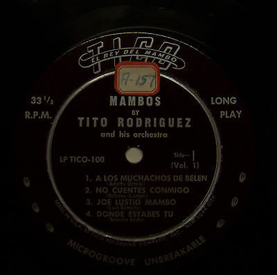 Tito Rodriguez & His Orchestra : Mambos By Tito Rodriguez And His Orchestra Volume One (10", MiniAlbum)