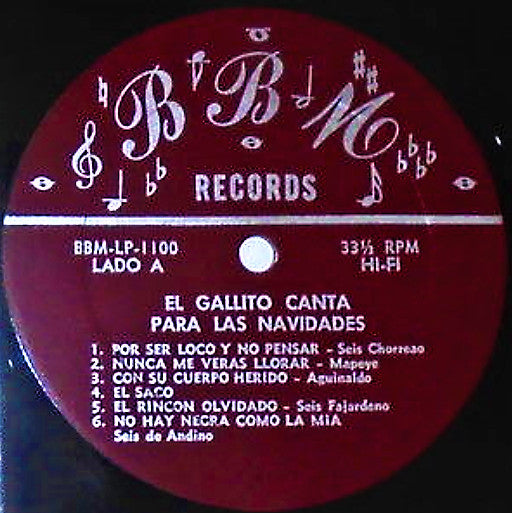 El Gallito De Manati : El Gallito Canta Para Las Navidades (LP, Album)