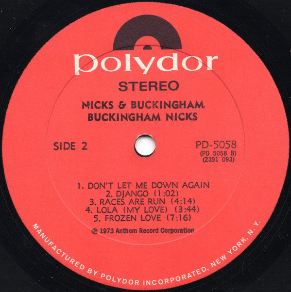 Buckingham Nicks : Buckingham Nicks (LP, Album, All)