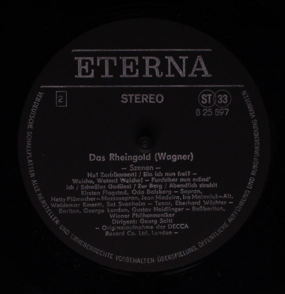 Richard Wagner, George London (2), Set Svanholm, Gustav Neidlinger, Eberhard Wächter, Waldemar Kmentt, Kurt Böhme, Walter Kreppel, Kirsten Flagstad, Claire Watson, Jean Madeira, Wiener Philharmoniker, Georg Solti : Das Rheingold (Szenen) (LP)
