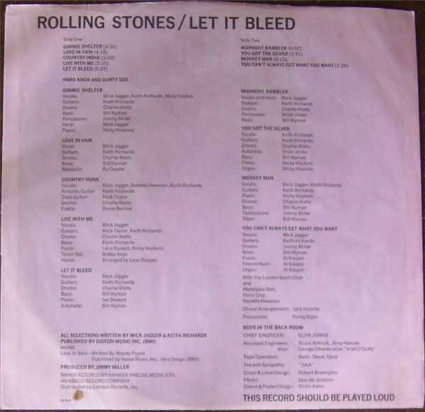 The Rolling Stones : Let It Bleed (LP, Album)