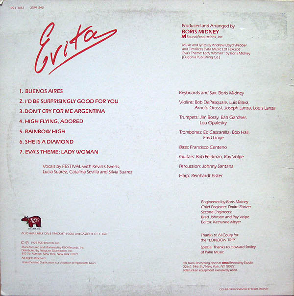 Festival (2) : Evita (LP, Album, Mixed, 56 )