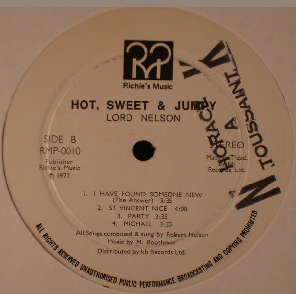 Lord Nelson (2) : Hot, Sweet & Jumpy (LP, Album)