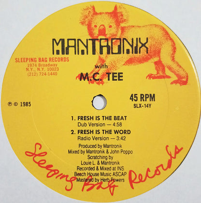Mantronix With MC Tee : Fresh Is The Word (12", Wid)