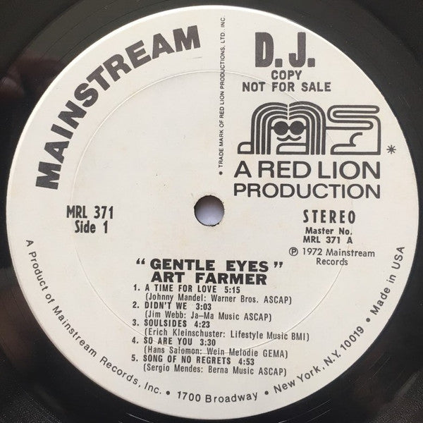 Art Farmer : Gentle Eyes (LP, Album, Promo)