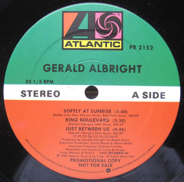 Gerald Albright : Softly At Sunrise (12", EP, Promo)