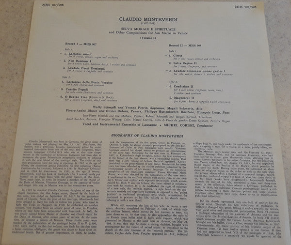 Claudio Monteverdi, Ensemble Vocal De Lausanne And Ensemble Instrumental De Lausanne, Michel Corboz : Selva Morale E Spirituale And Other Compositions For San Marco In Venice (Volume I) (2xLP + Box)