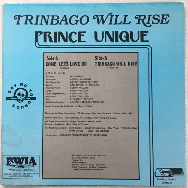 Prince Unique : Trinbago Will Rise (12", Single)