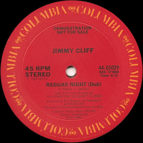 Jimmy Cliff : Reggae Night (Remix) (12", Promo)