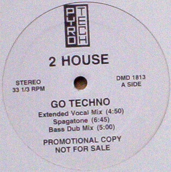 2 House : Go Techno (12", Promo)