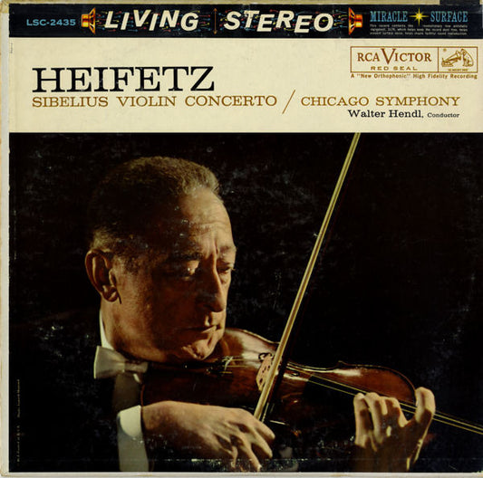 Jascha Heifetz, Jean Sibelius, Chicago Symphony Orchestra, Walter Hendl : Violin Concerto  (LP, Ind)