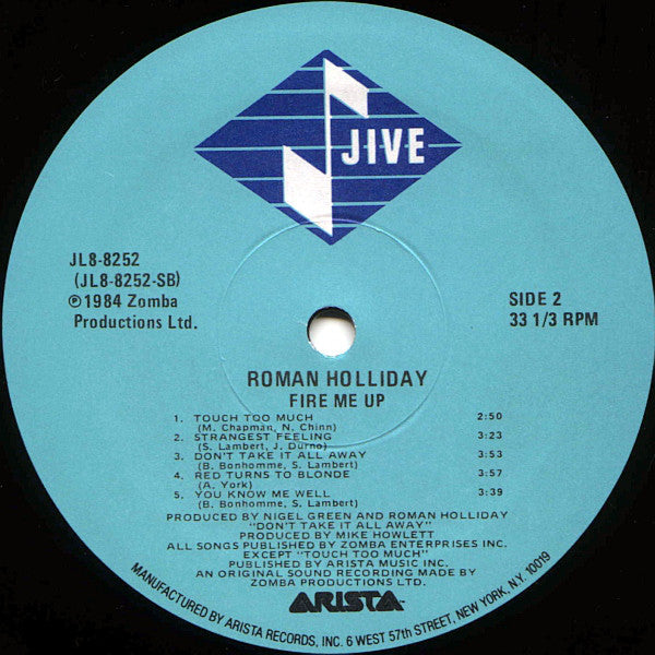 Roman Holliday : Fire Me Up (LP, Album, EMW)