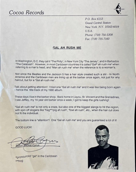 Alston "Beckett" Cyrus : Gal Ah Rush Me (LP)