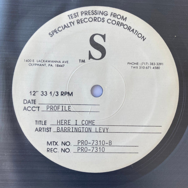 Barrington Levy : Here I Come (Broader Than Broadway) (12", TP)
