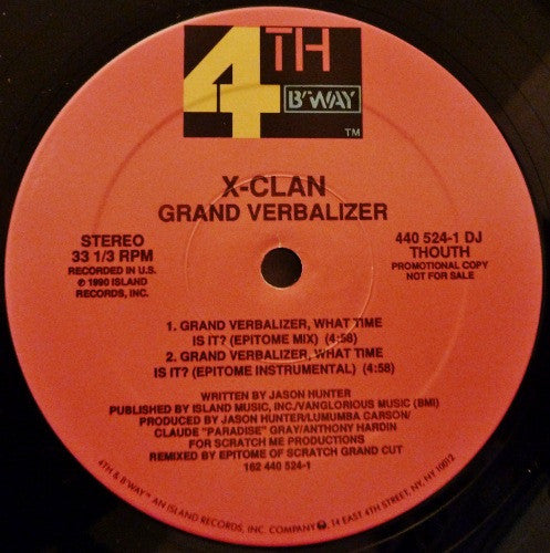 X-Clan : Grand Verbalizer (12", Promo)