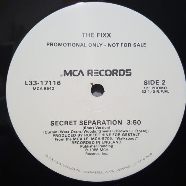The Fixx : Secret Separation (12", Promo)