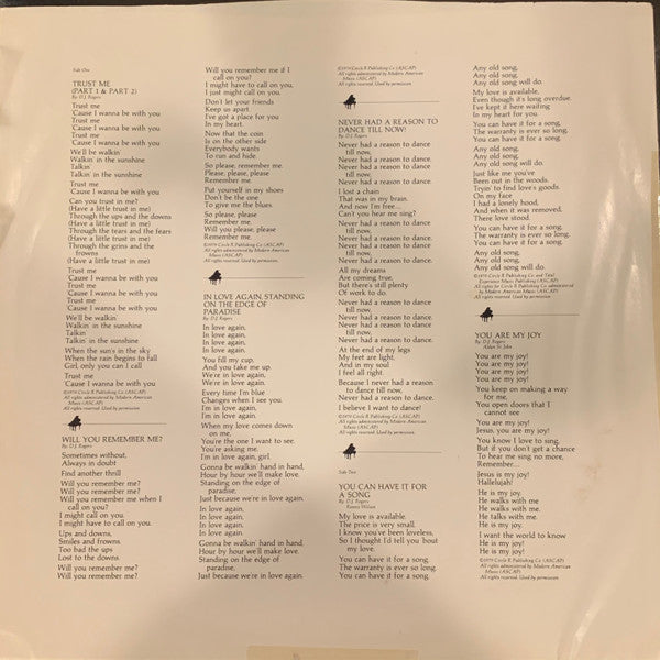 D. J. Rogers : Trust Me (LP, Album, Promo)