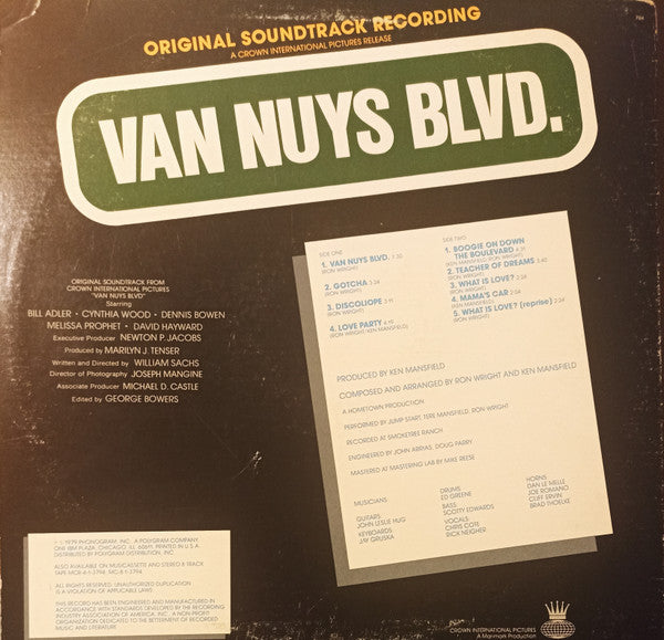 Ron Wright (3), Ken Mansfield : Van Nuys Blvd. (Original Soundtrack Recording) (LP, Album)