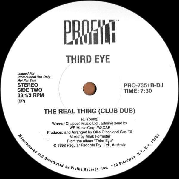 Third Eye : The Real Thing (12", Promo)