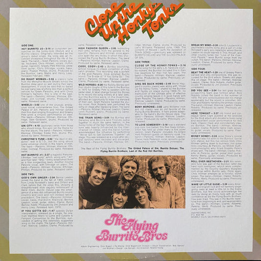 The Flying Burrito Bros : Close Up The Honky Tonks (2xLP, Comp, Pit)