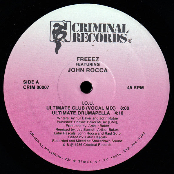Freeez Featuring John Rocca : I.O.U. (12")
