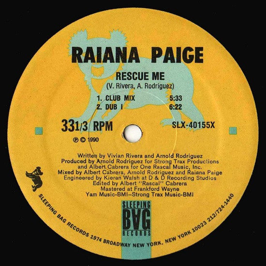 Raiana Paige : Rescue Me (12")