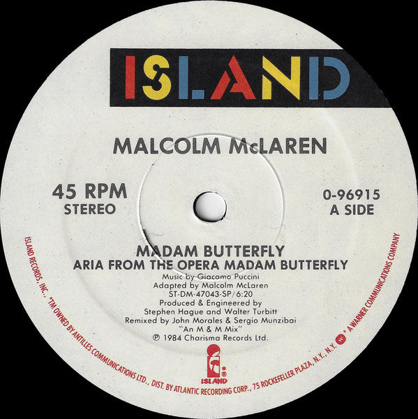 Malcolm McLaren : Madam Butterfly (12", Single, Spe)