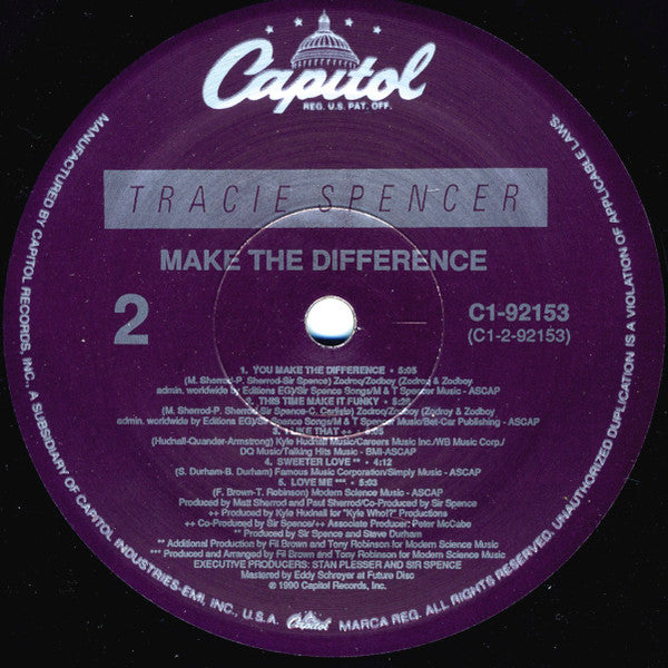 Tracie Spencer : Make The Difference (LP, Album)