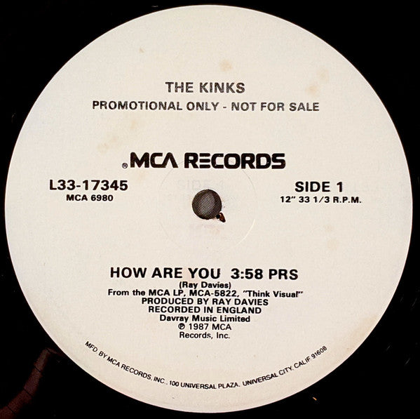 The Kinks : How Are You (12", Single, Promo)