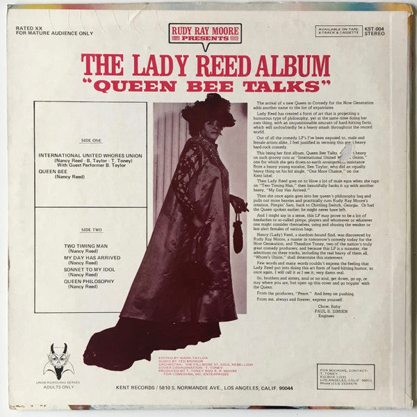 Lady Reed : Rudy Ray Moore Presents The Lady Reed Album "Queen Bee Talks" (LP, Album)
