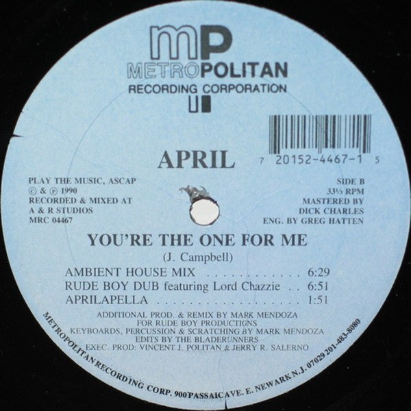 April (2) : You're The One For Me (12", Blu)