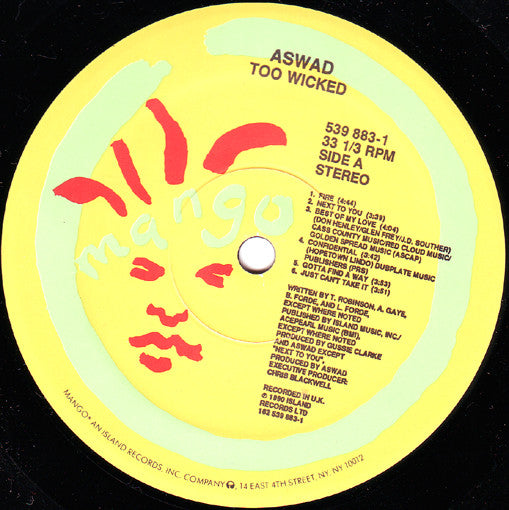 Aswad : Too Wicked (LP, Album)