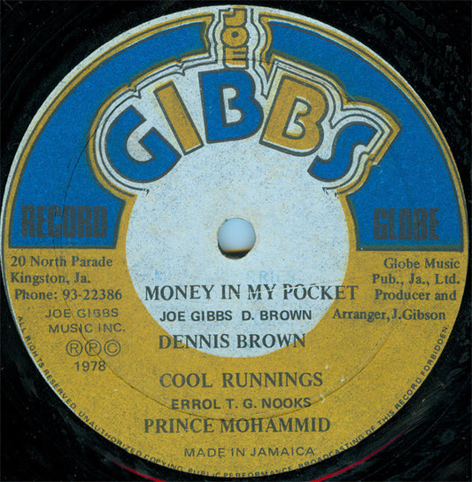 Dennis Brown / Prince Mohammed / Joe Gibbs & The Professionals : Money In My Pocket / Cool Runnings (12", P/Mixed, Bla)