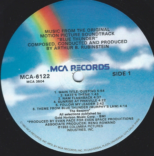 Arthur B. Rubinstein : Blue Thunder (Music From The Original Motion Picture Soundtrack) (LP, Album)