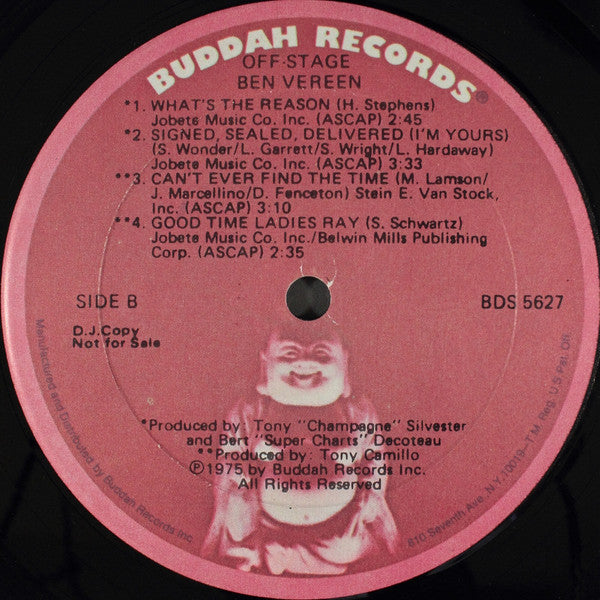 Ben Vereen : Off-Stage (LP, Album, Promo)
