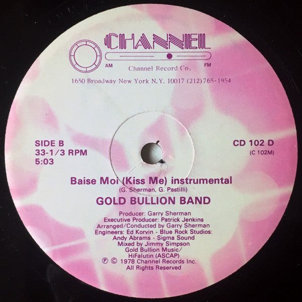 Pam Todd & Gold Bullion Band : Baise Moi (Kiss Me) (12")