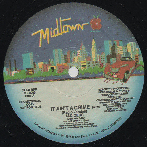 MC Zeus : It Ain't A Crime (12", Promo)
