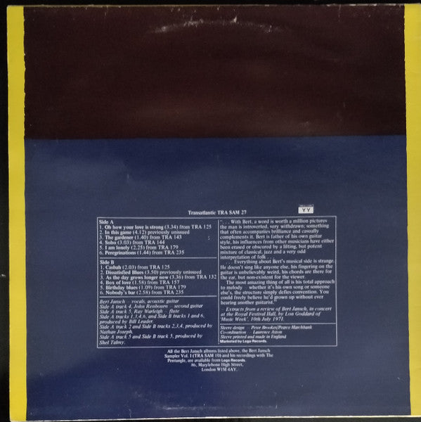 Bert Jansch : Box Of Love (The Bert Jansch Sampler Vol. II) (LP, Comp)