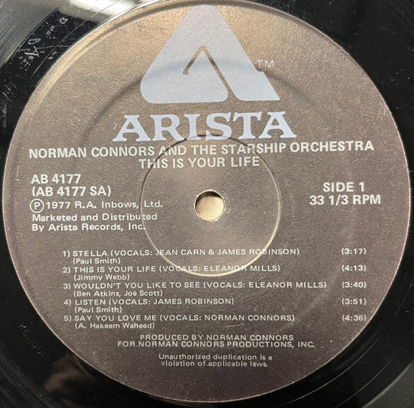 Norman Connors : This Is Your Life (LP, Album)