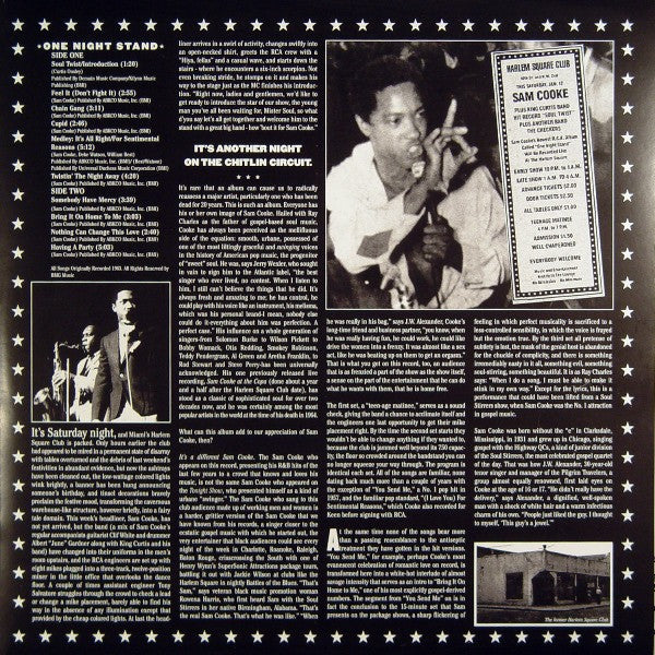 Sam Cooke : Sam Cooke Live At The Harlem Square Club (One Night Stand!) (LP, Album, RE, RM, 180)