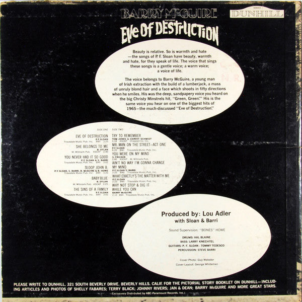 Barry McGuire : Eve Of Destruction (LP, Album, Mono)