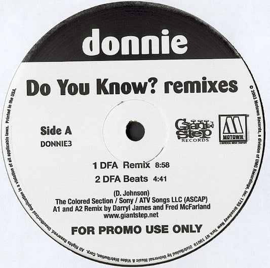 Donnie : Do You Know? (Remixes) (12", Promo)