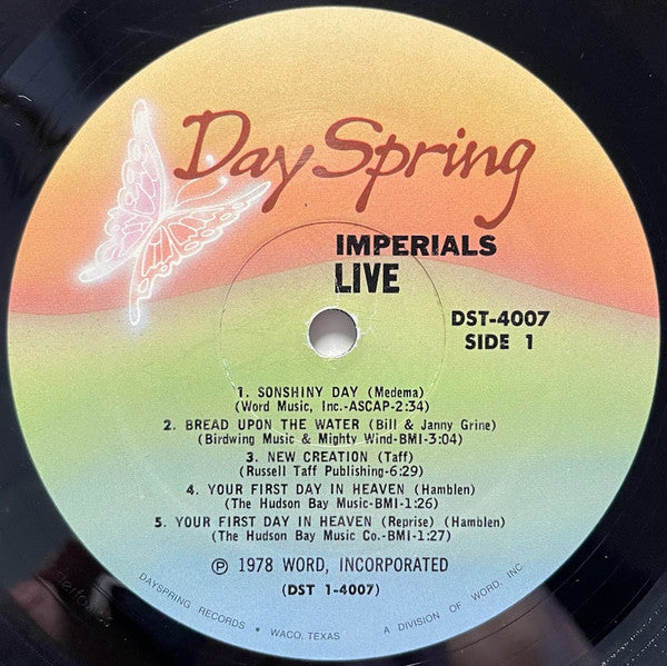 Imperials : Imperials Live (LP)