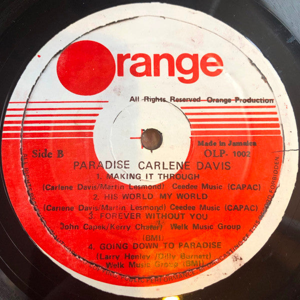Carlene Davis : Paradise (LP, Album)