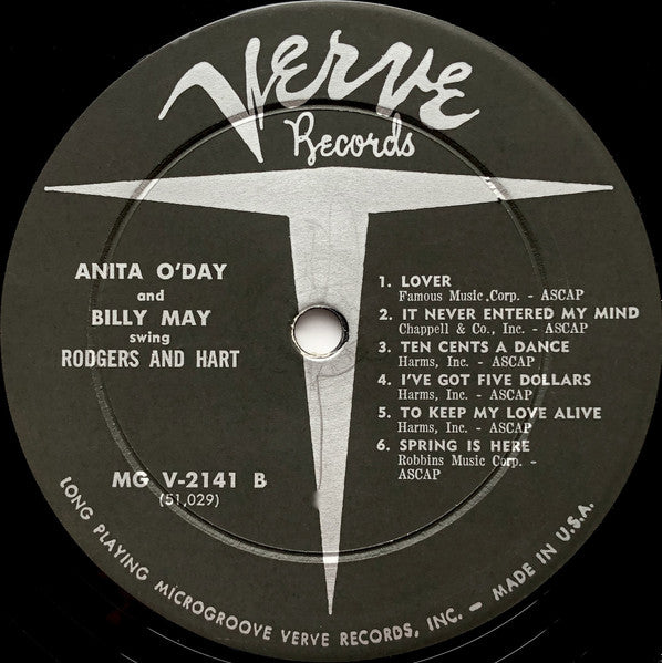 Anita O'Day And Billy May : Swing Rodgers And Hart (LP, Album, Mono)