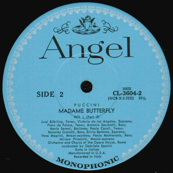Giacomo Puccini - Victoria De Los Angeles, Jussi Björling, Miriam Pirazzini, Mario Sereni, Orchestra Del Teatro Dell'Opera Di Roma & Coro Del Teatro Dell'Opera Di Roma, Gabriele Santini (2) : Madame Butterfly (3xLP, Mono, RE, RP, Scr)
